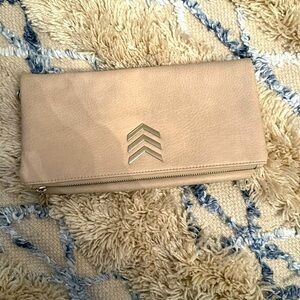 Express Convertible Fold over clutch cream chain strap purse bag